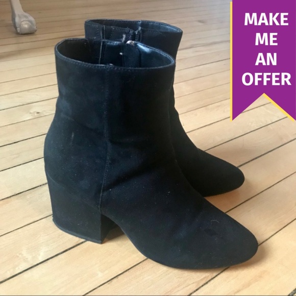 ASOS Shoes - ASOS Black Sueded Stacked Heel Ankle Boots
